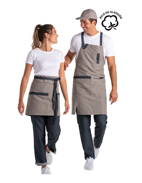 GREMBIULE CON PETTONINA BEIGE NASTRI JEANS