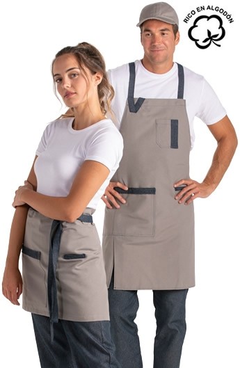 GREMBIULE CON PETTONINA BEIGE NASTRI JEANS