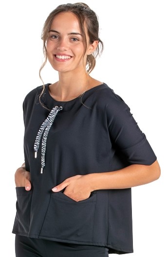 T-SHIRT PUNTO NERA NASTRO ZEBRATO