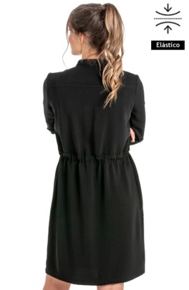 VESTIDO CAMISERO NEGRO LAZO AJUSTABLE 2