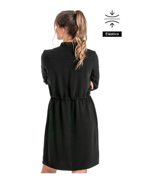VESTIDO CAMISERO NEGRO LAZO AJUSTABLE