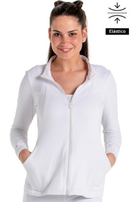 CHAQUETA PUNTO BLANCA MUJER 2