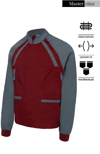 CAZADORA GRANATE/ GRIS