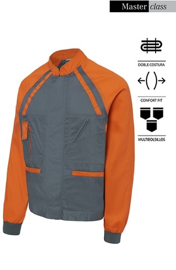 CAZADORA NARANJA/ GRIS