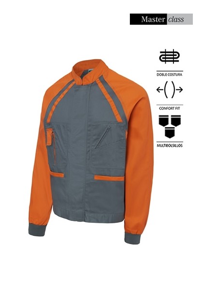 CAZADORA NARANJA/ GRIS