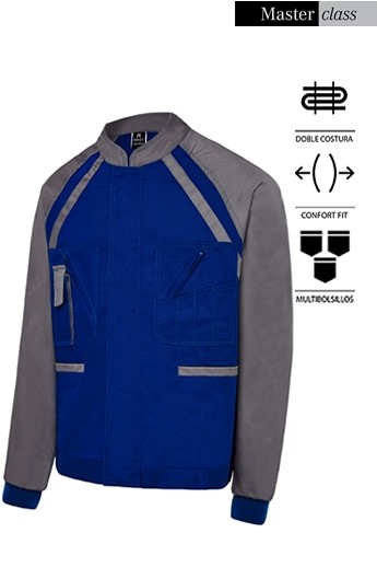 CAZADORA AZUL/ GRIS