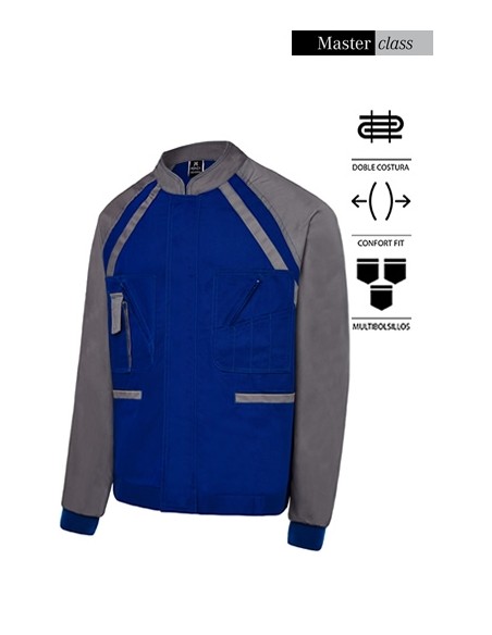 CAZADORA AZUL/ GRIS