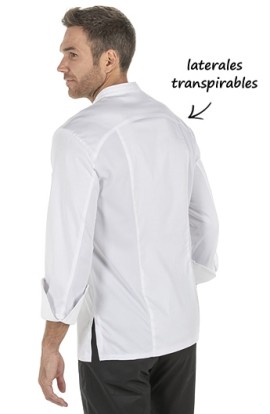 CHAQUETA COCINA HOMBRE HEBILLAS BLANCA 2