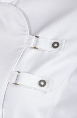 CHAQUETA COCINA MUJER HEBILLAS BLANCA 2