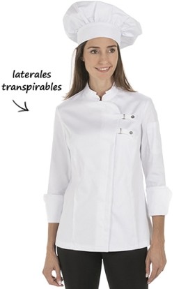 GIACCA CUCINA DONNA FIBBIE BIANCA