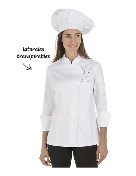 GIACCA CUCINA DONNA FIBBIE BIANCA