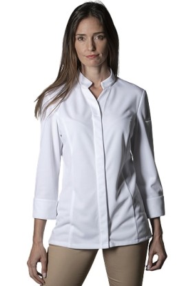 CHAQUETA COCINA BLANCA PREMIUM MUJER