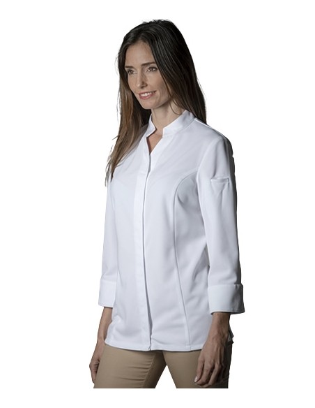 CHAQUETA COCINA BLANCA PREMIUM MUJER