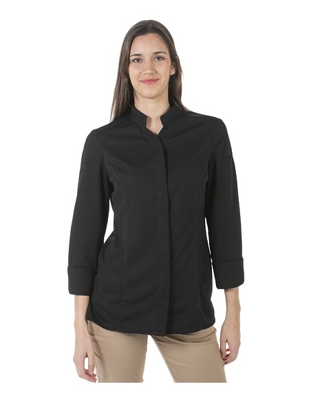 CHAQUETA COCINA NEGRA PREMIUM MUJER