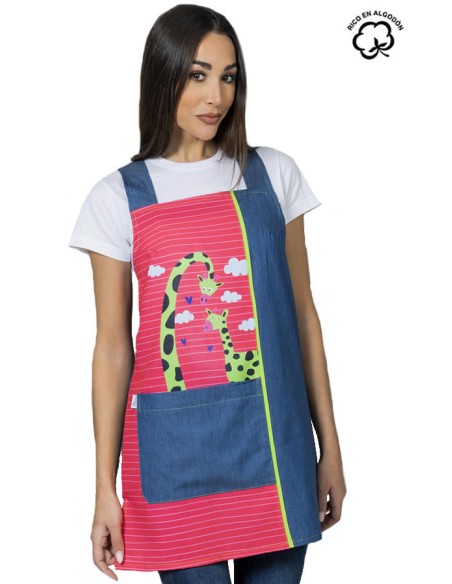 VESTITO INSEGNANTE DENIM GIRAFFE
