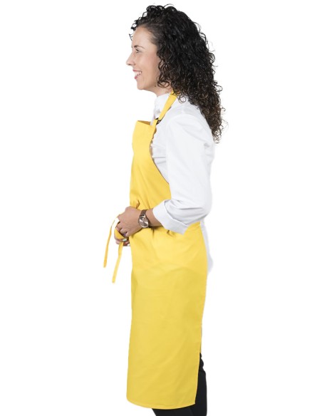 DELANTAL CON PETO SIN BOLSILLOS AMARILLO