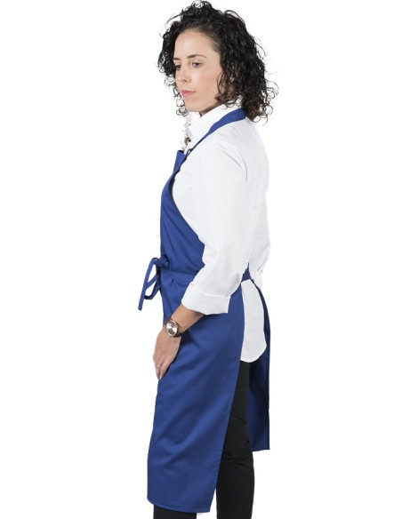 GREMBIULE CON PETTORINA SENZA TASCHE AZURRO