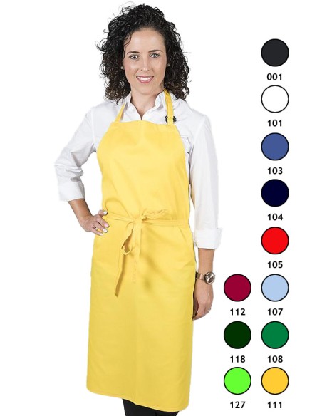 DELANTAL CON PETO SIN BOLSILLOS AMARILLO