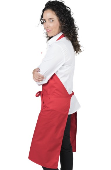DELANTAL CON PETO SIN BOLSILLOS ROJO