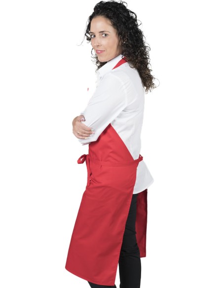 DELANTAL CON PETO SIN BOLSILLOS ROJO