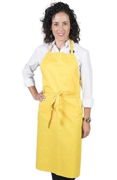 DELANTAL CON PETO SIN BOLSILLOS AMARILLO