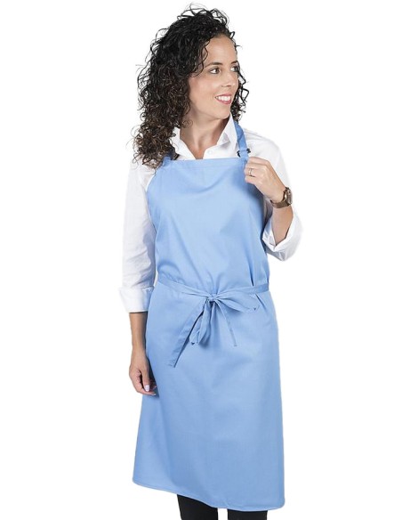 GREMBIULE CON PETTORINA SENZA TASCHE CELESTE