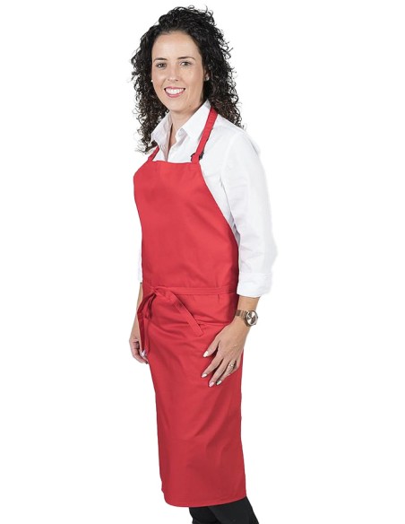 GREMBIULE CON PETTORINA SENZA TASCHE ROSSO