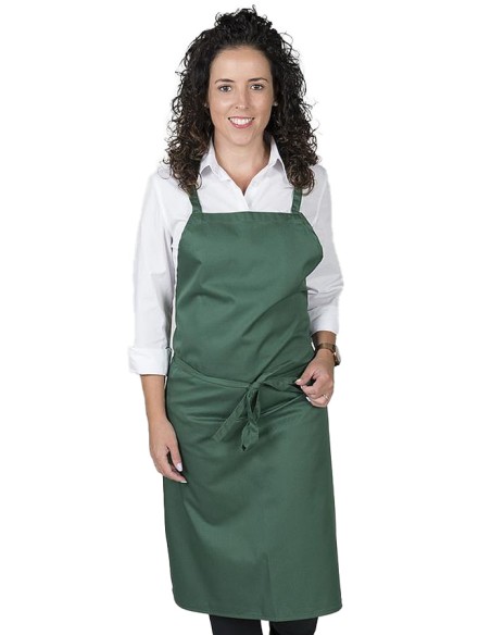 GREMBIULE CON PETTORINA SENZA TASCHE VERDE BOTTIGLIA