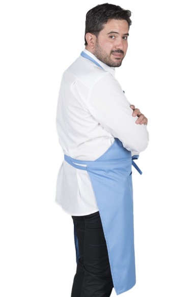 GREMBIULE CON PETTORINA E TASCHE CELESTE