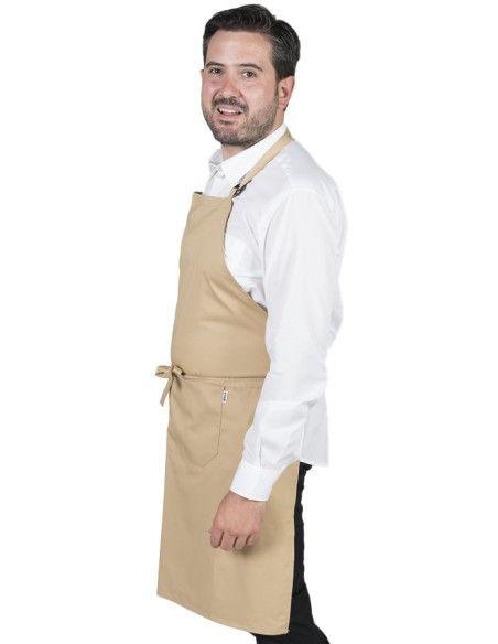 GREMBIULE CON PETTORINA E TASCHE BEIGE