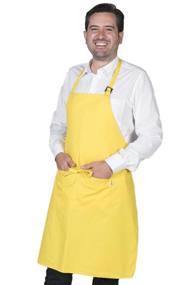 GREMBIULE CON PETTORINA E TASCHE GIALLO