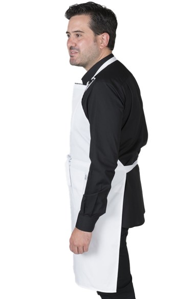 GREMBIULE CON PETTORINA E TASCHE BIANCO