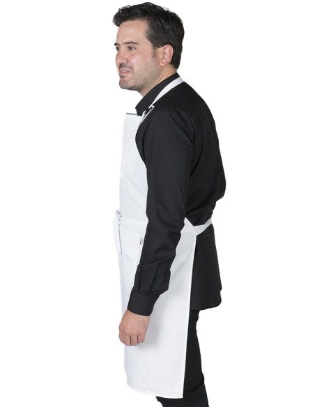 GREMBIULE CON PETTORINA E TASCHE BIANCO