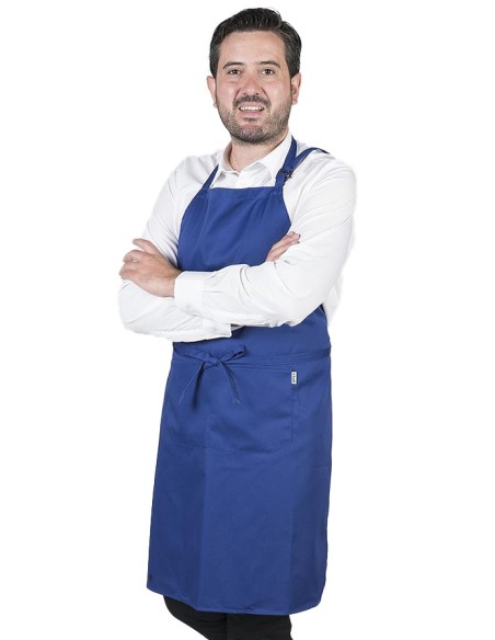 DELANTAL CON PETO Y BOLSILLOS AZULINA