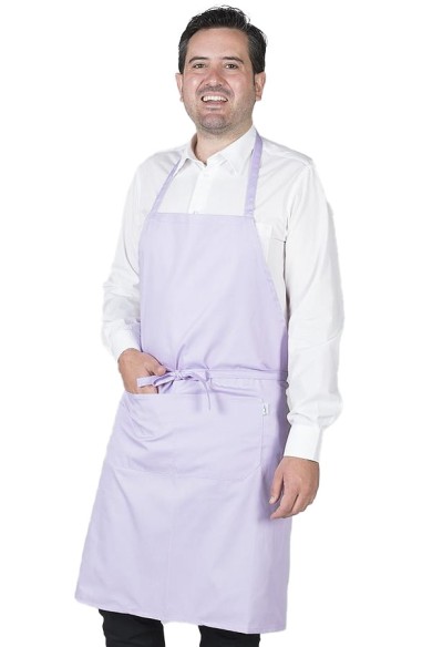 GREMBIULE CON PETTORINA E TASCHE VIOLA