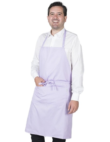 DELANTAL CON PETO Y BOLSILLOS LILA