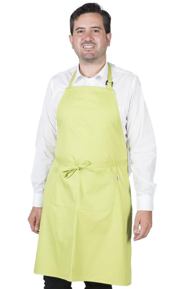 DELANTAL CON PETO Y BOLSILLOS PISTACHO