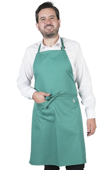 GREMBIULE CON PETTORINA E TASCHE VERDE