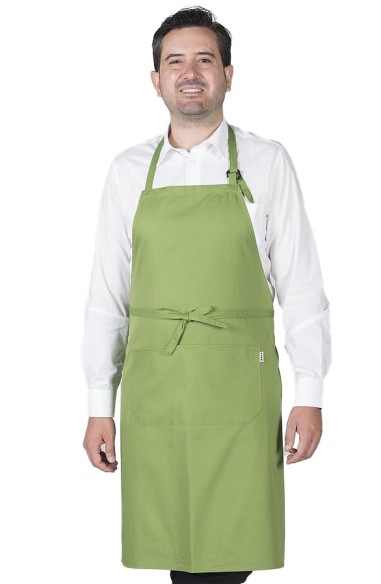 GREMBIULE CON PETTORINA E TASCHE VERDE