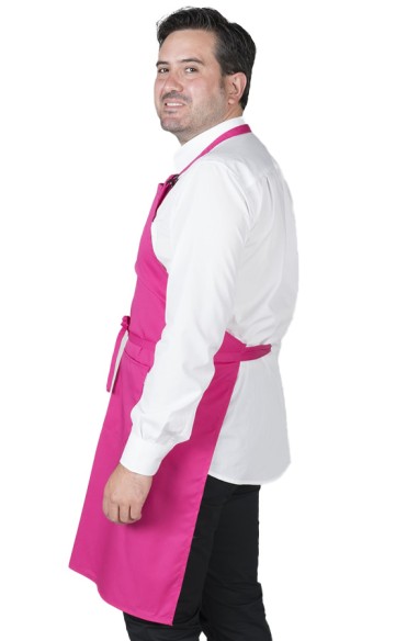 GREMBIULE CON PETTORINA E TASCHE FUXIA