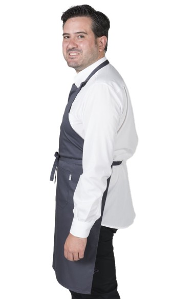 GREMBIULE CON PETTORINA E TASCHE GRIGIO