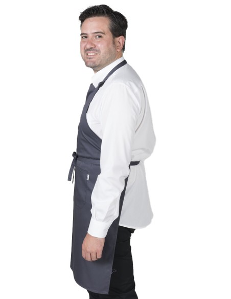 GREMBIULE CON PETTORINA E TASCHE GRIGIO