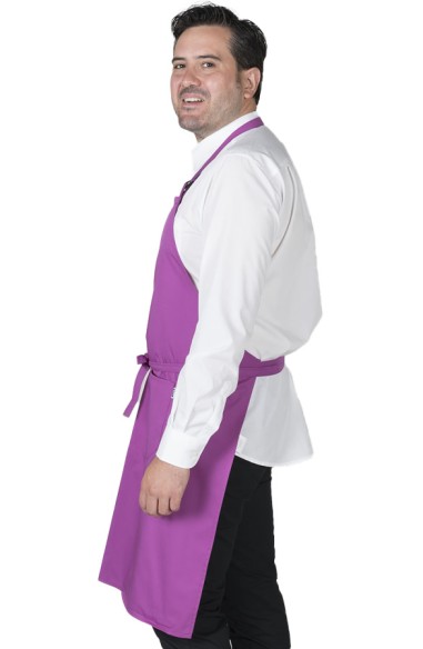 GREMBIULE CON PETTORINA E TASCHE MALVA