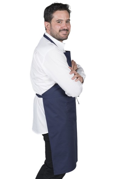 GREMBIULE CON PETTORINA E TASCHE NAVY
