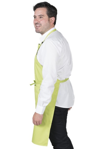 DELANTAL CON PETO Y BOLSILLOS PISTACHO