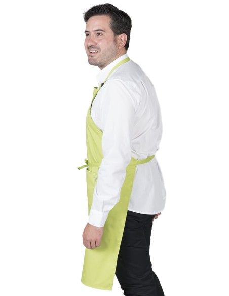 DELANTAL CON PETO Y BOLSILLOS PISTACHO