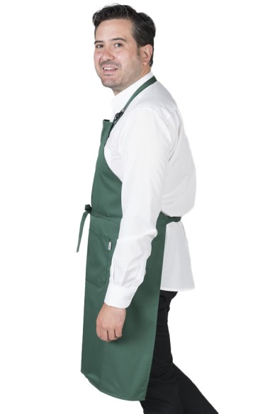 GREMBIULE CON PETTORINA E TASCHE VERDE BOTTIGLIA
