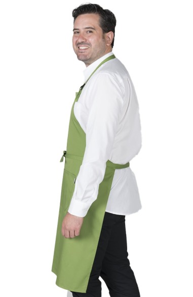 GREMBIULE CON PETTORINA E TASCHE VERDE