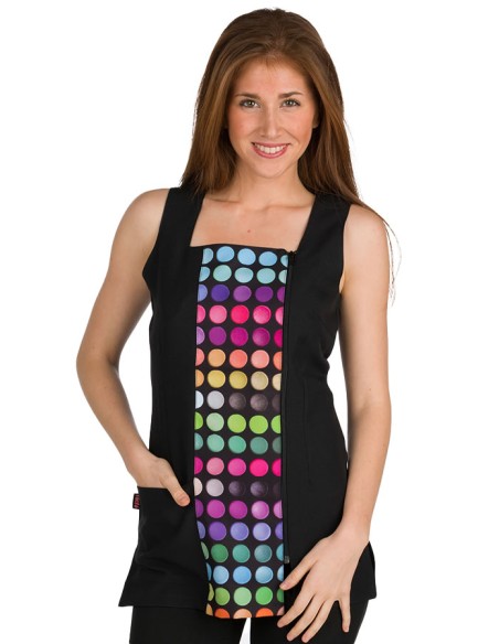 GIACCA BRETELLE ZIP CON STAMPA CERCHI COLORATI