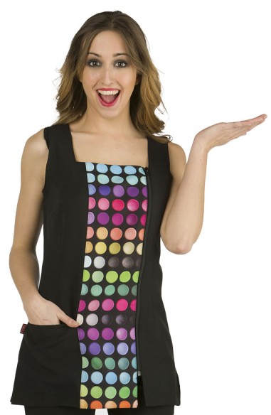 GIACCA BRETELLE ZIP CON STAMPA CERCHI COLORATI